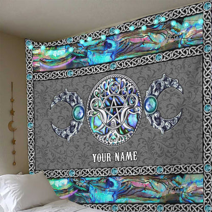 Witch Vibe Triple Moon - Personalized Witch Wall Tapestry
