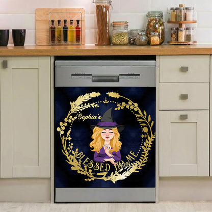 Blessed Home - Personalized Witch Dishwasher Cover