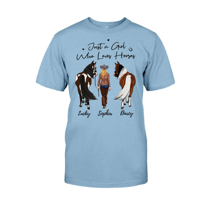 Just A Girl Who Loves Horses - Personalized Horse T-shirt & Hoodie