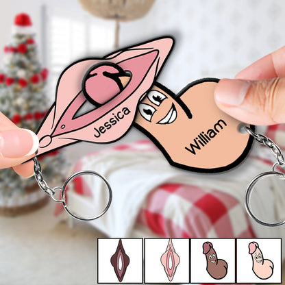 Couple Perfect Match - Personalized Couple Keychain