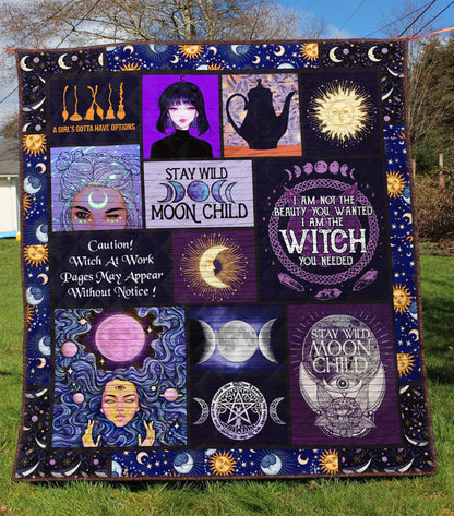 Wicca Stay Wild Moon Child - Witch Quilt 0822