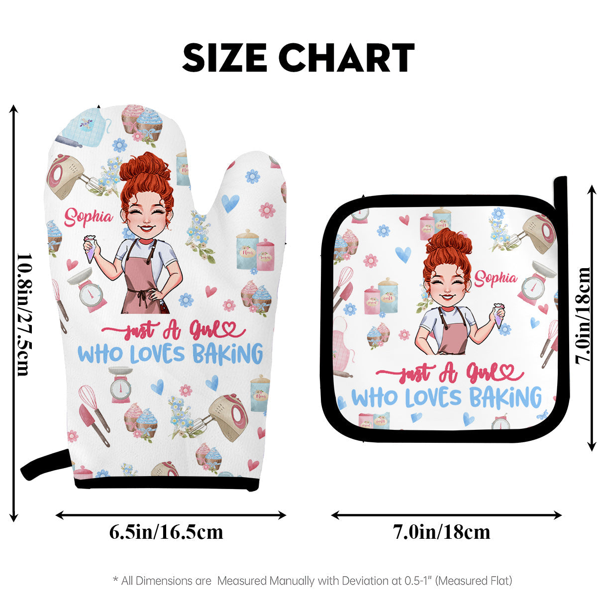 Just A Girl Who Loves Baking - Personalized Baking Oven Mitts & Pot Holder Set