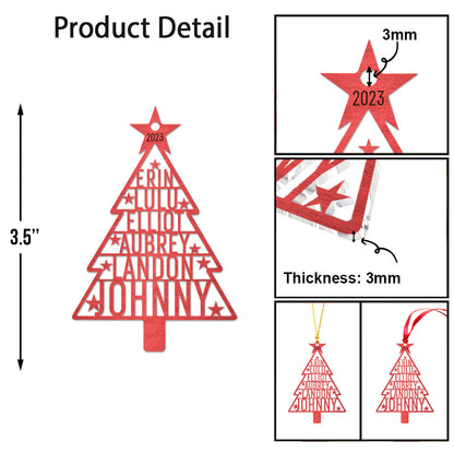Family Name Christmas Tree - Personalized Family Ornament