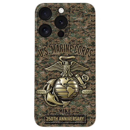 250th Anniversary - Personalized Veteran Leather Phone Case