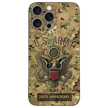 250th Anniversary - Personalized Veteran Leather Phone Case