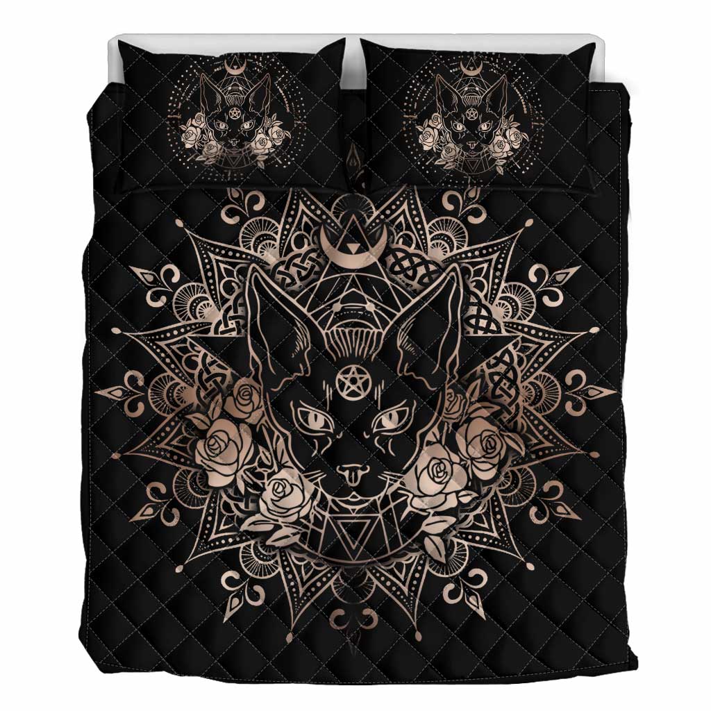 Occult Cat Wicca - Witch Quilt Set 0822