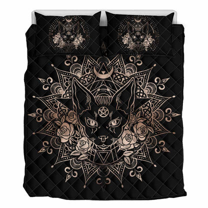 Occult Cat Wicca - Witch Quilt Set 0822
