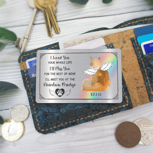 Meet You At The Rainbow Bridge - Personalized Dog Wallet Insert Card