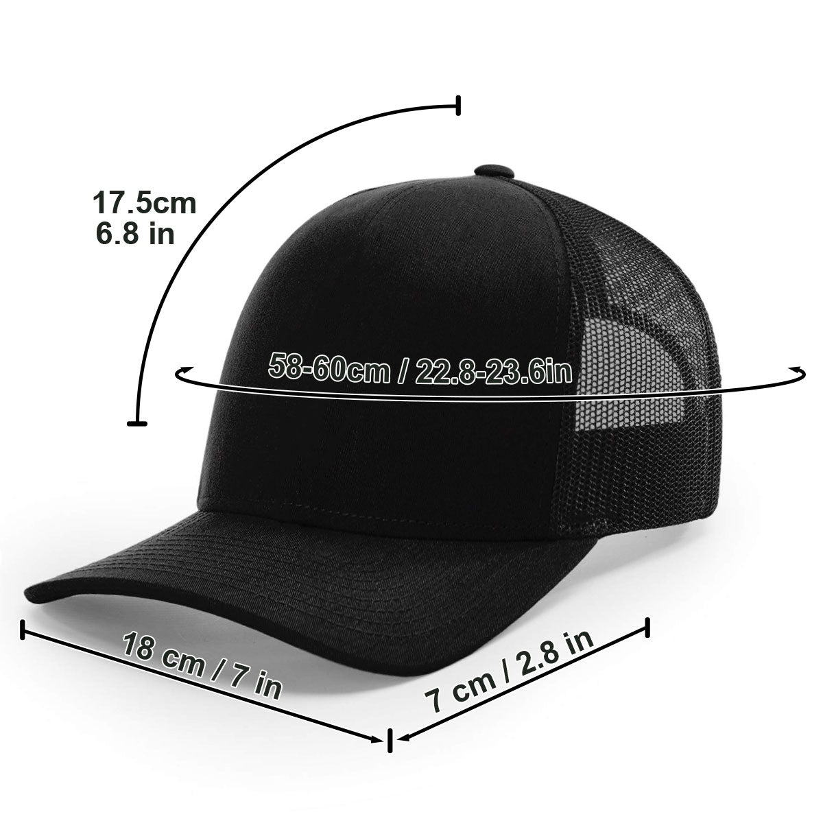 Born To Fish Forced To Work - Personalized Fishing Trucker Hat (Black Mesh)