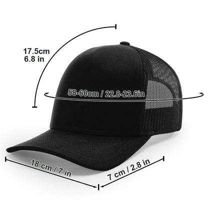 Fishing Makes Me Happy - Personalized Fishing Trucker Hat (Black Mesh)