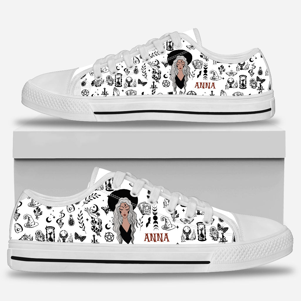 I'm Not Sugar And Spice - Personalized Witch Low Top Shoes
