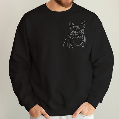 Custom Line Art - Personalized Dog Embroidered Sweater
