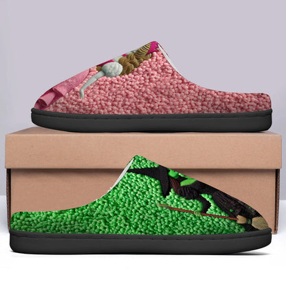 Pink Goes Good With Green - Personalized Slippers