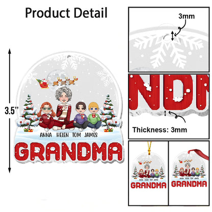 Merry Christmas Grandma - Personalized Grandma Transparent Ornament