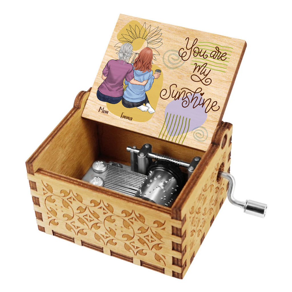 You Are My Sunshine - Personalized Mother's Day Mother Hand Crank Music Box