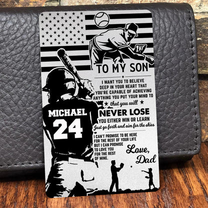 I Want You To Believe Deep In Your Heart - Personalized Baseball Wallet Insert Card