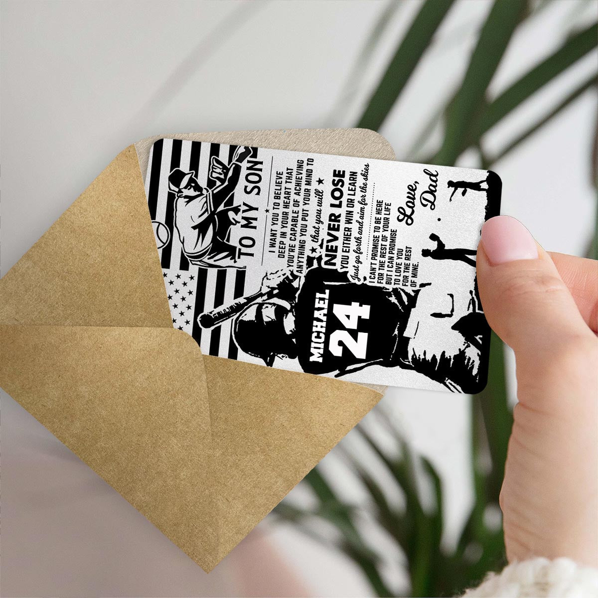 I Want You To Believe Deep In Your Heart - Personalized Baseball Wallet Insert Card