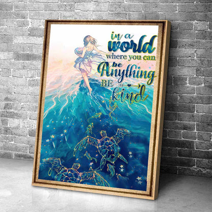 Be Kind Sea Turtle Lovers - Canvas And Poster