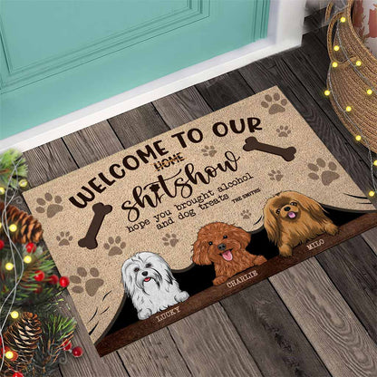 Welcome To Our Shitshow - Personalized Dog Doormat