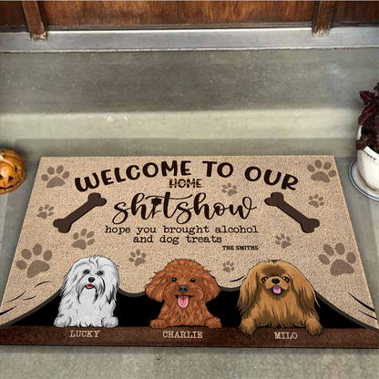 Welcome To Our Shitshow - Personalized Dog Doormat