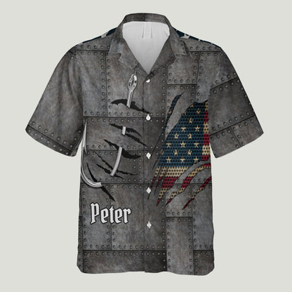 Patriot Anglers Vintage - Personalized Fishing Hawaiian Shirt