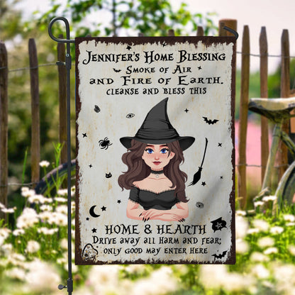 Home Blessing - Personalized Witch Garden Flag