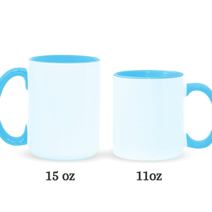 Blue & Pink Ohana Kissing - Personalized Ohana Accent Mug