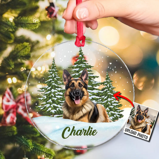 Merry Christmas - Personalized Dog Transparent Ornament