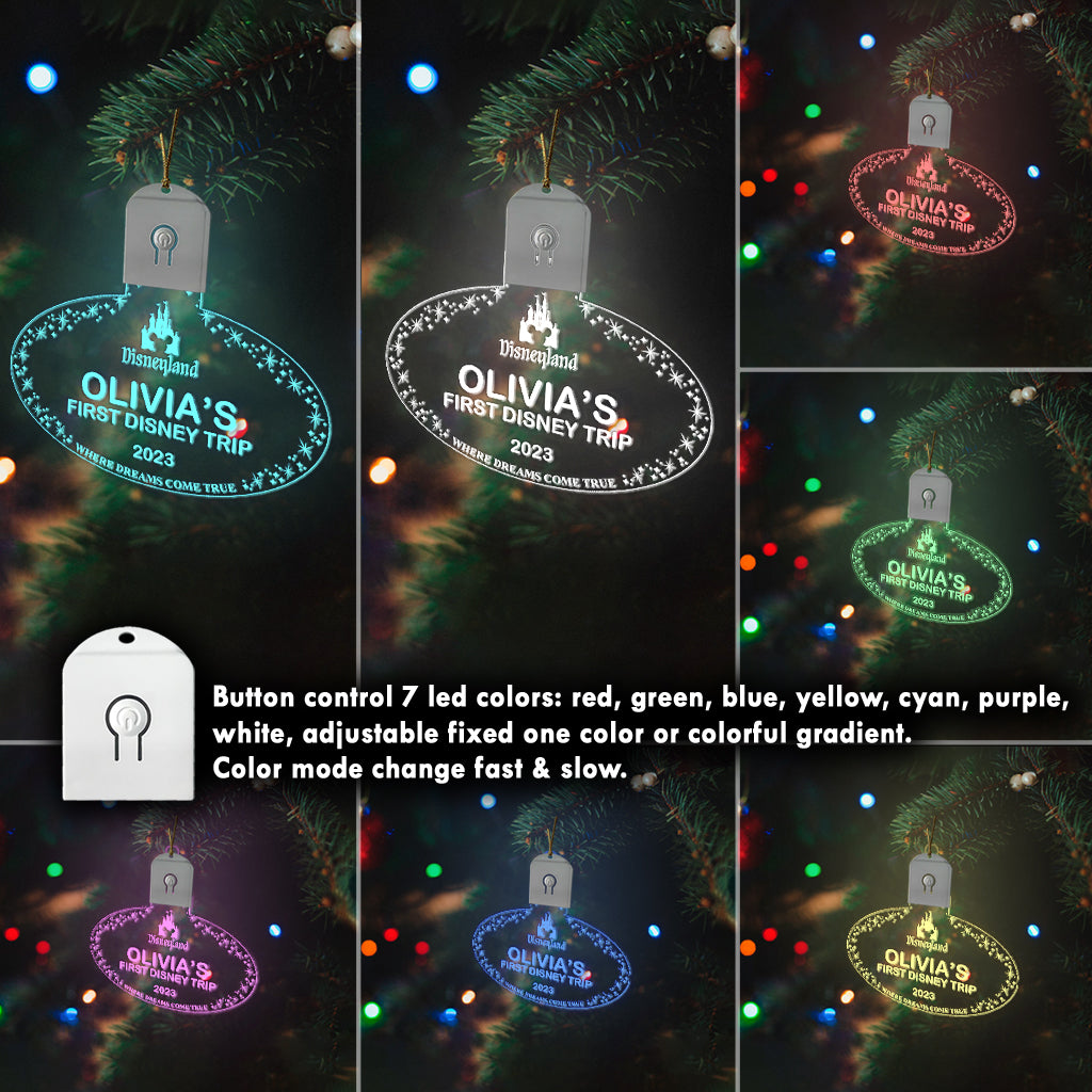 Cast Member Name Tag Ornament - Personalized Mouse Led Acrylic Ornament