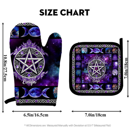 Magical Kitchen - Personalized Witch Oven Mitts & Pot Holder Set