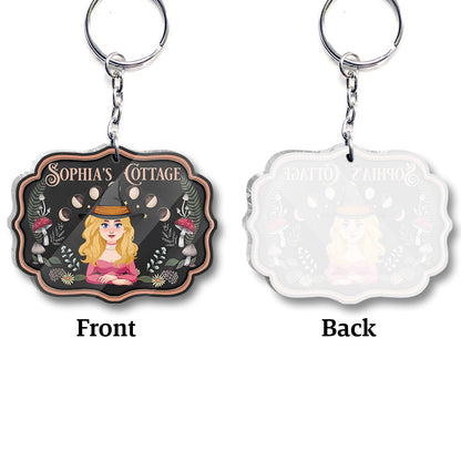 Witch's Cottage - Personalized Witch Keychain
