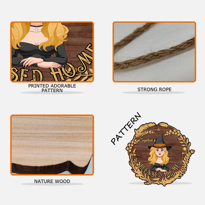 Blessed Home - Personalized Witch Wood Sign