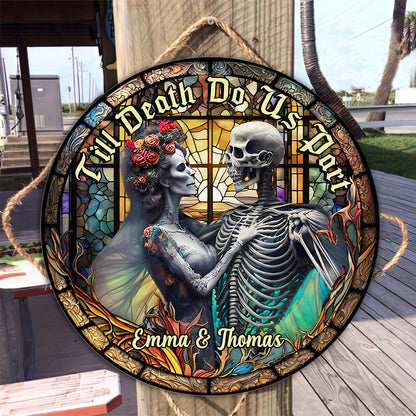 You And Me We Got This - Personalized Skull Round Wood Sign