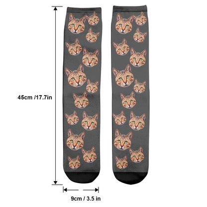 Custom Face - Personalized Cat Socks