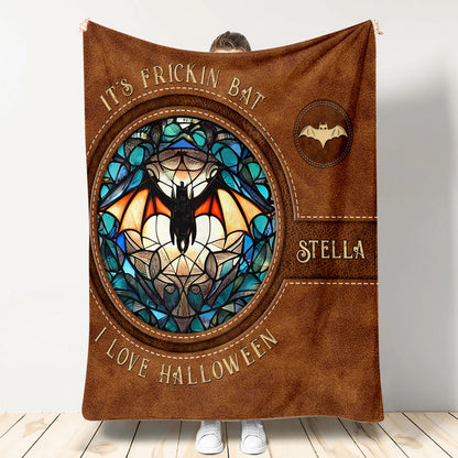 It's Frickin' Bat I Love Halloween - Personalized Witch Blanket