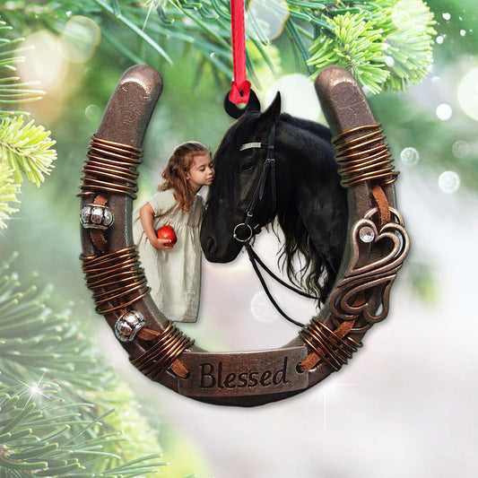 Horse And Girl - Personalized Horse Transparent Ornament