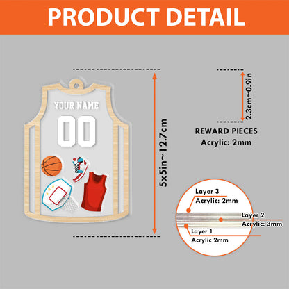 Funny Basketball Ornament - Personalized Basketball 3 Layered Shaker Ornament