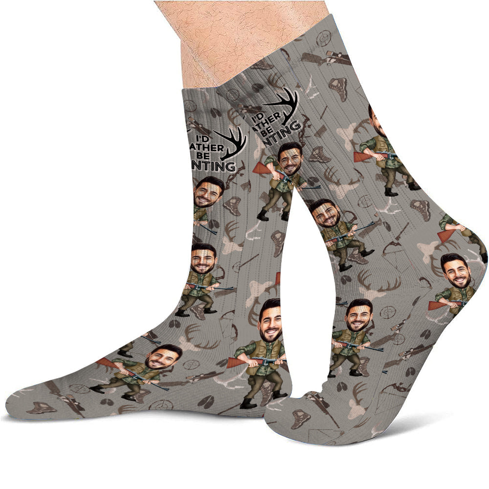 Photo Inserted Funny Hunting - Personalized Hunting Socks