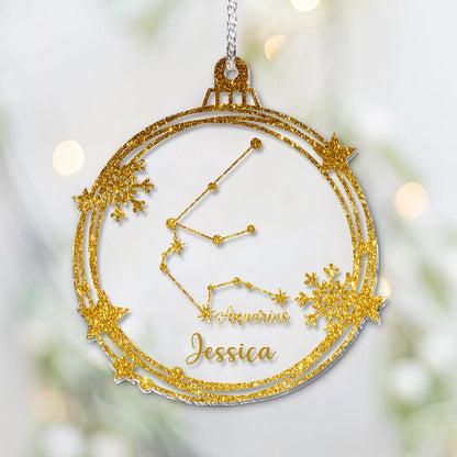 Zodiac Sign Ornament - Personalized Horoscope Transparent Ornament