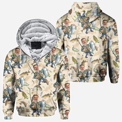 Photo Inserted Funny Fishing - Personalized Fishing All Over Shirt