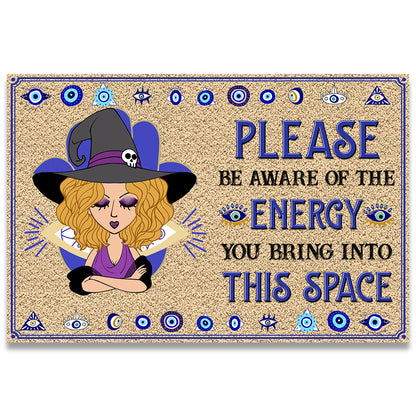 Please Be Aware - Personalized Witch Doormat