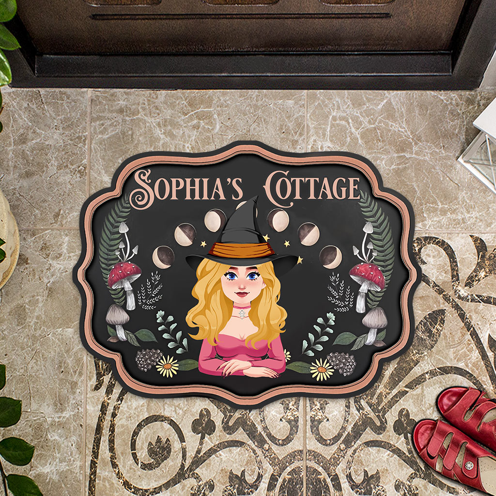 Witch's Cottage - Personalized Witch Shaped Doormat
