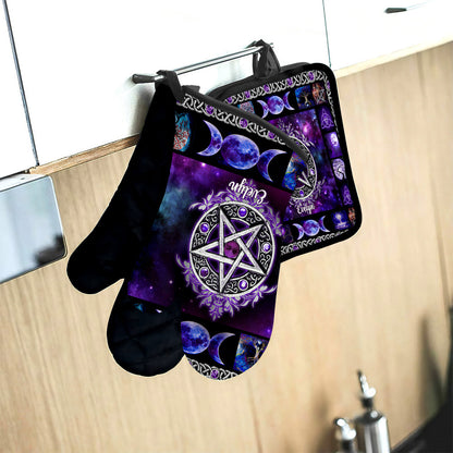 Magical Kitchen - Personalized Witch Oven Mitts & Pot Holder Set