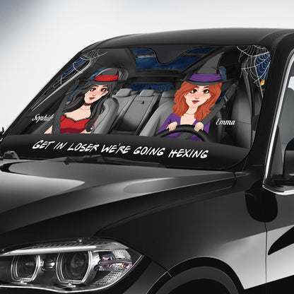 Get In Loser - Personalized Witch Car Sunshade
