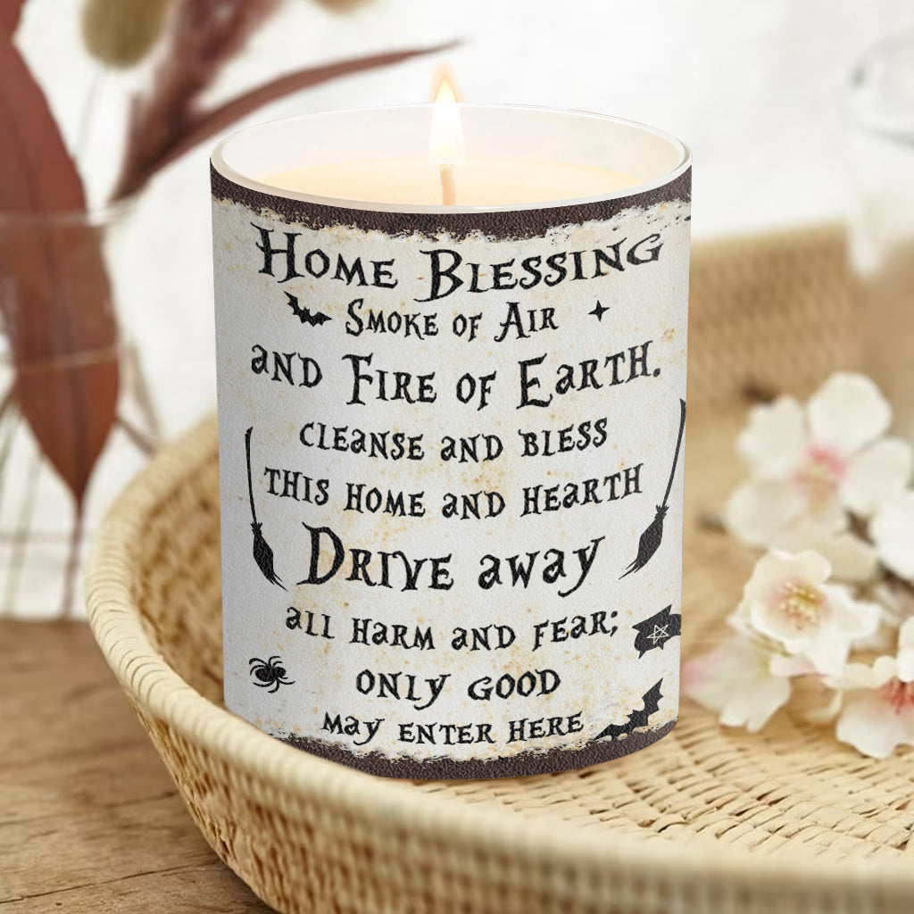 Home Blessing - Personalized Witch Candle With Wooden Lid