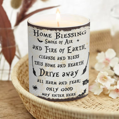 Home Blessing - Personalized Witch Candle With Wooden Lid
