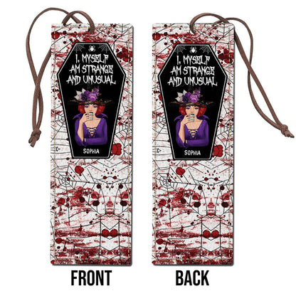 I Myself Am Strange and Unusual - Personalized Witch Leather Bookmark