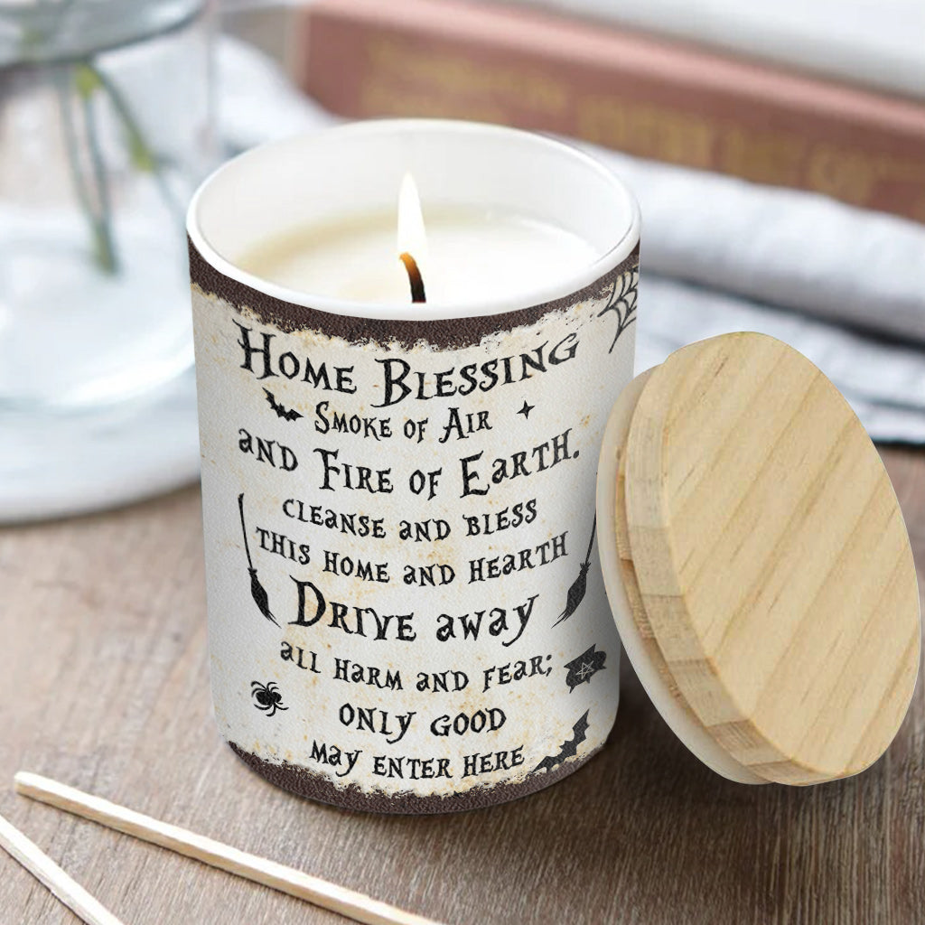 Home Blessing - Personalized Witch Candle With Wooden Lid