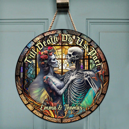 You And Me We Got This - Personalized Skull Round Wood Sign