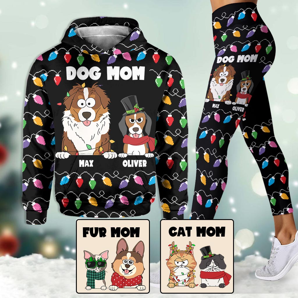 Pet Colorful Christmas Light - Personalized Dog Hoodie and Leggings